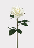 Fake Rose Real Touch Flower in White - 20.5"