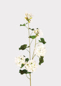 UV Treated White Fake Geranium Indoor/Outdoor Flower Branch - 36"