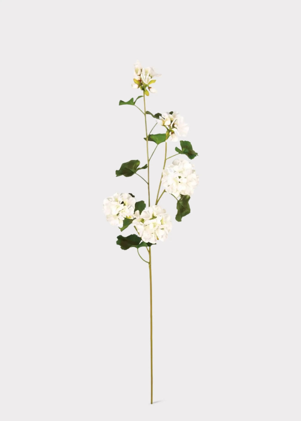 UV Treated White Fake Geranium Indoor/Outdoor Flower Branch - 36"